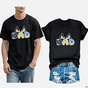 NWT Bluey Dad Black Tee size small
